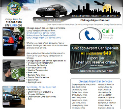 Chicago Airport Car website design